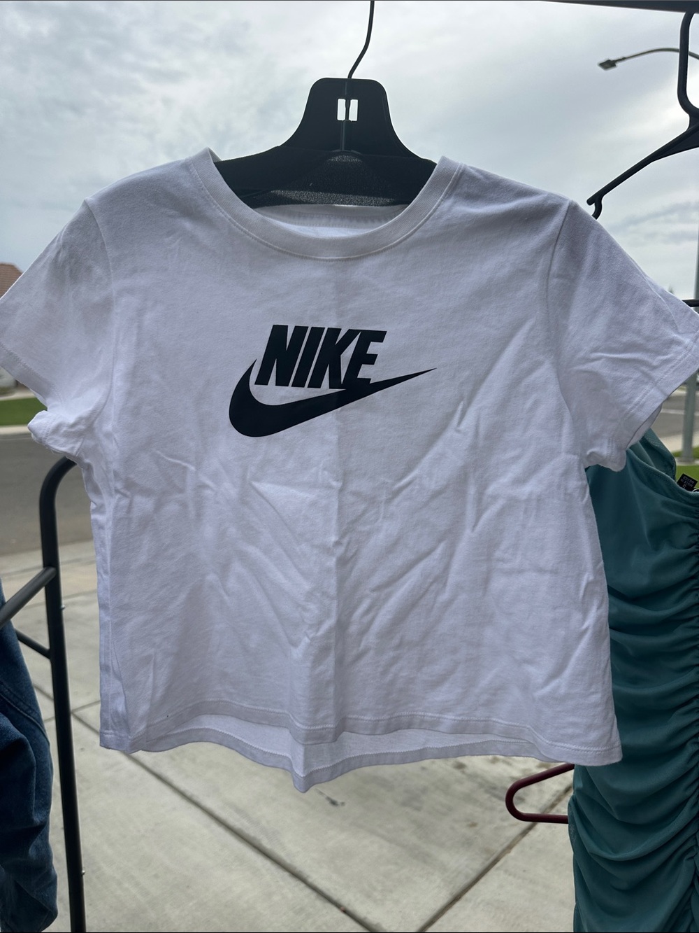 Nike White Tee with Black Swoosh Logo